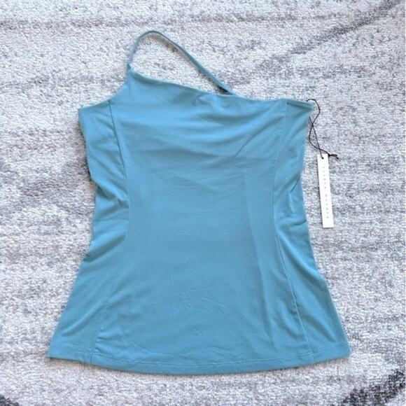 NWT Susana Monaco One Shoulder Top in Waterfall Blue Size M - Picture 4 of 8